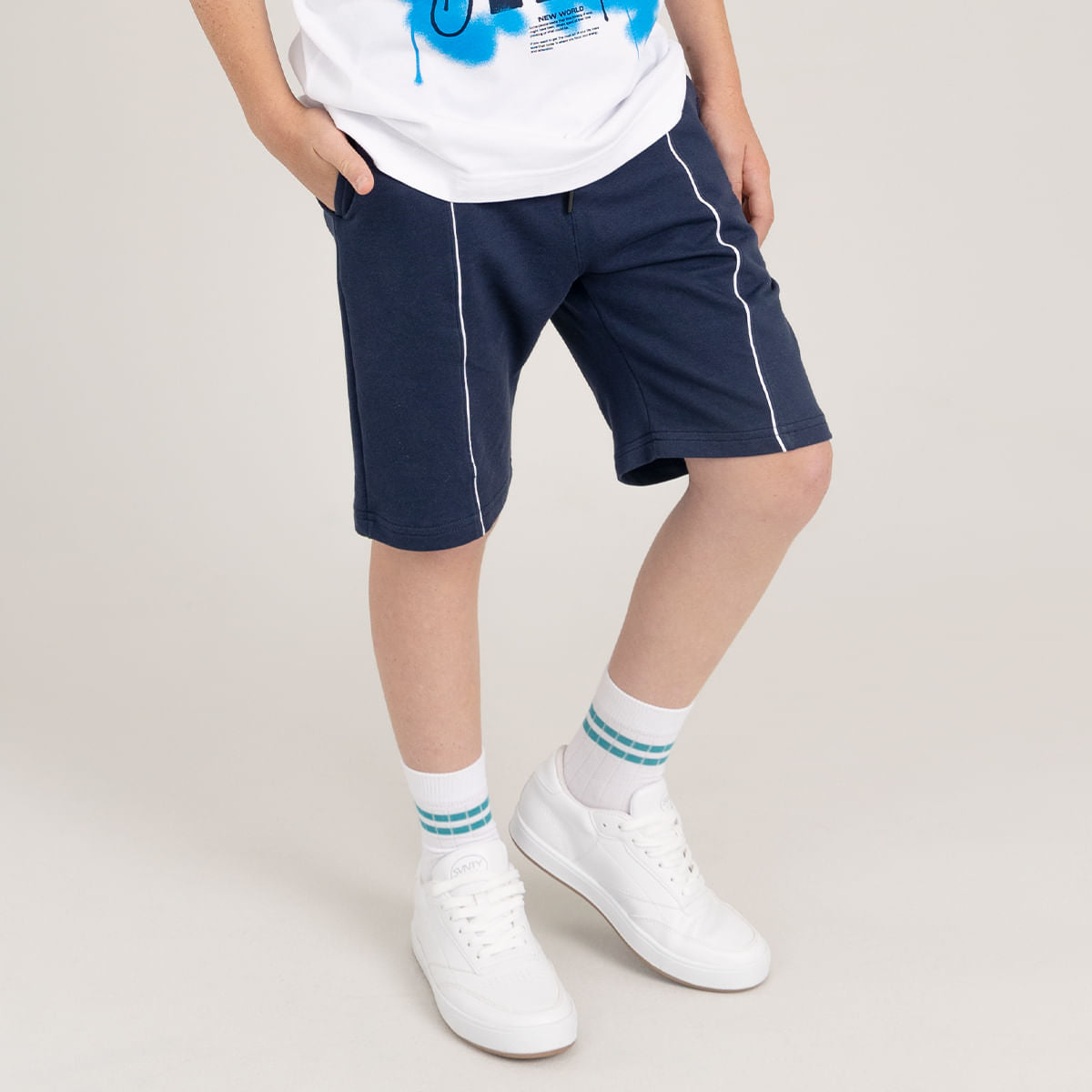 Conjunto de camiseta oversize + bermuda para niño