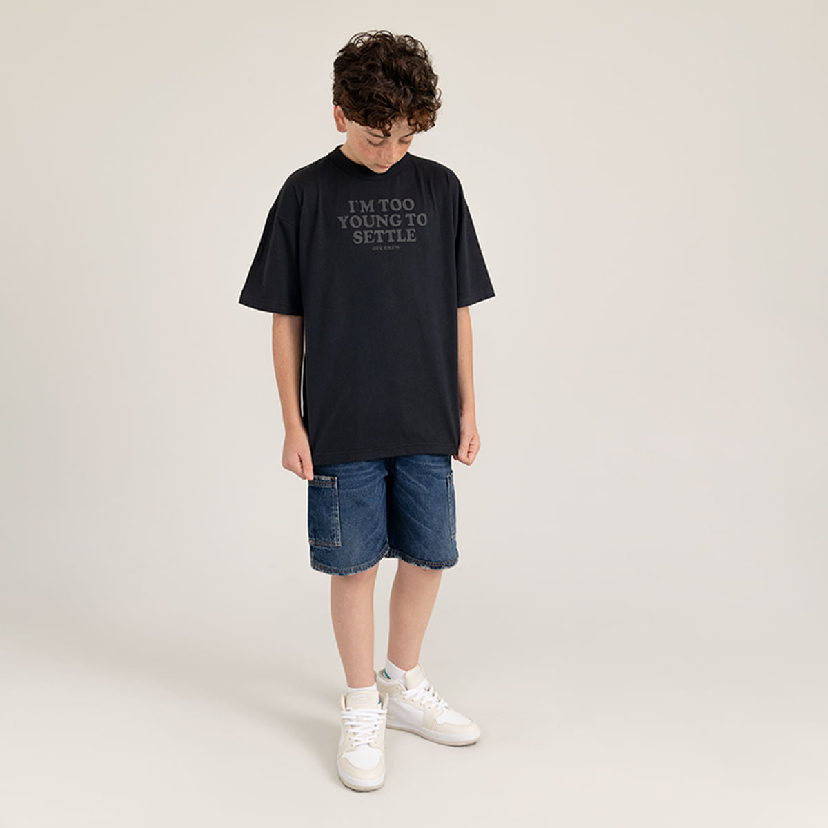 Camiseta oversize manga corta para niño