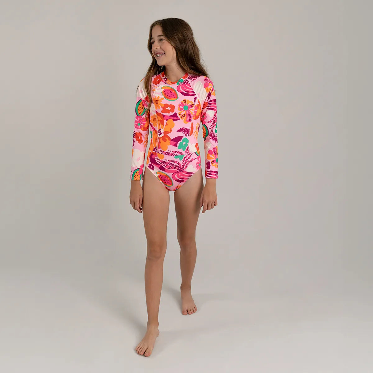 Traje de baño 1 pieza manga larga para niña