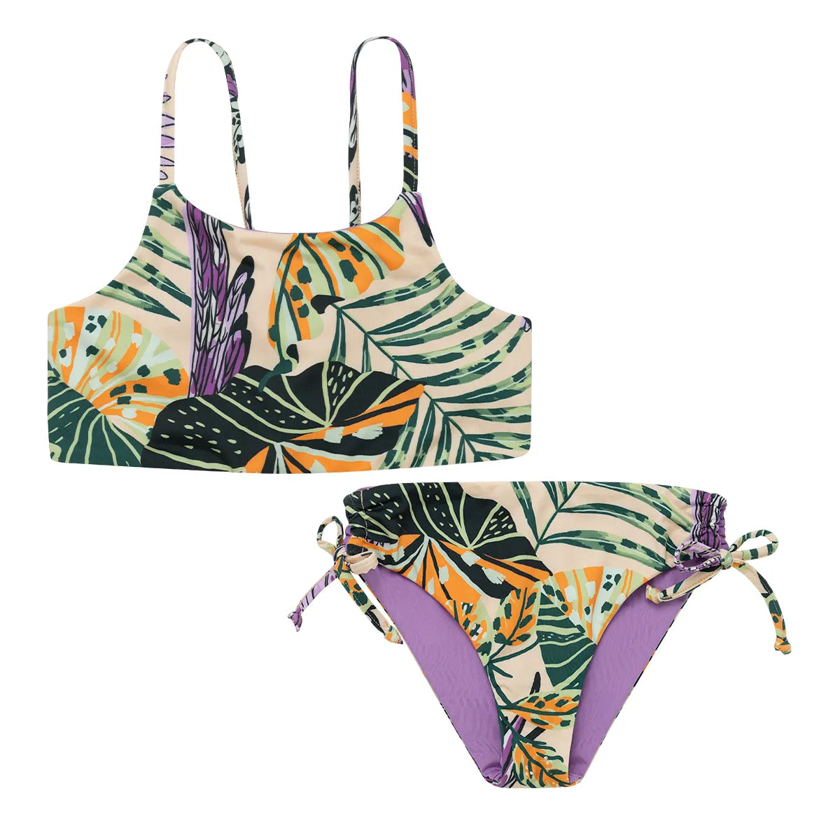 Traje de baño 2 piezas reversible para niña