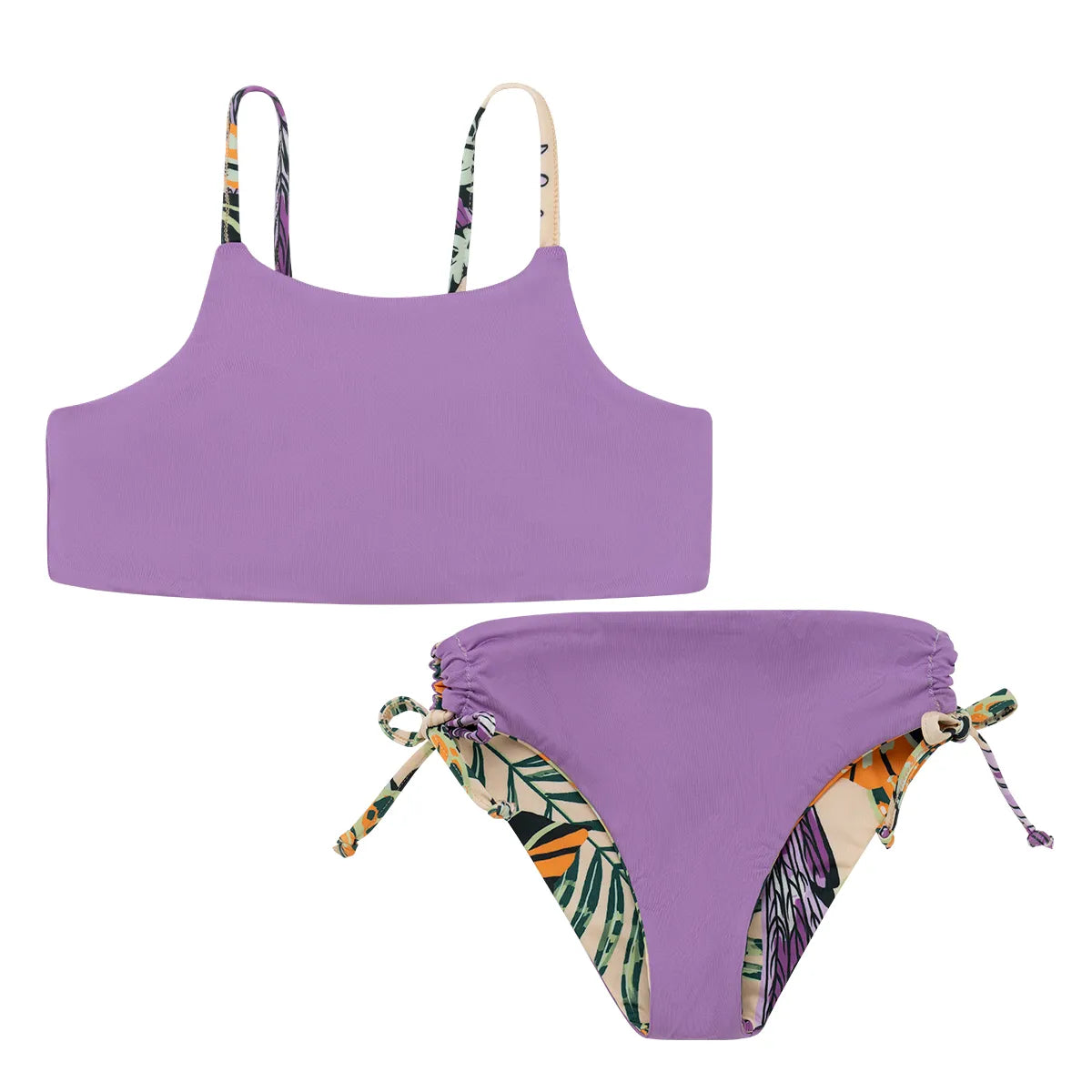 Traje de baño 2 piezas reversible para niña