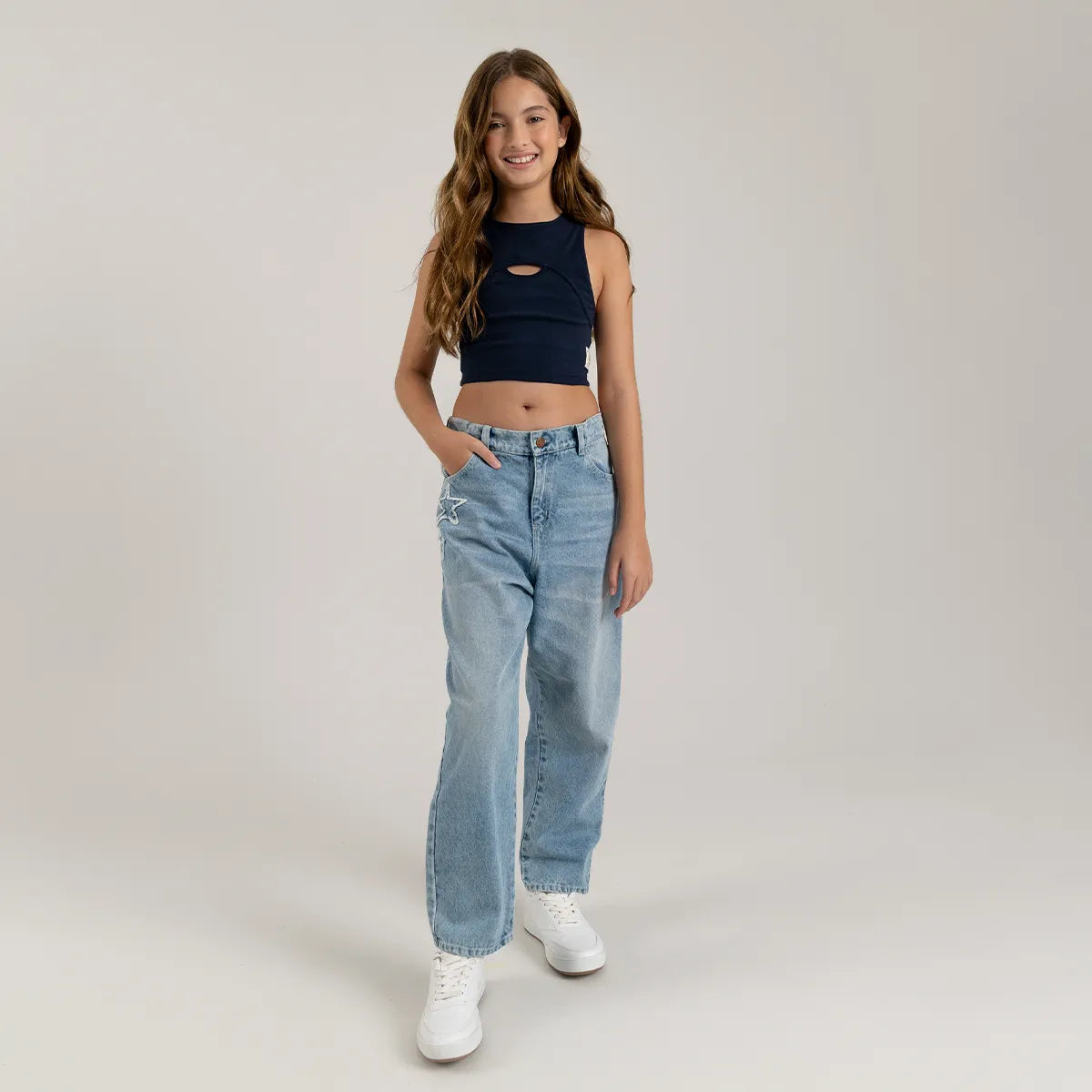 Jean silueta low waist para niña