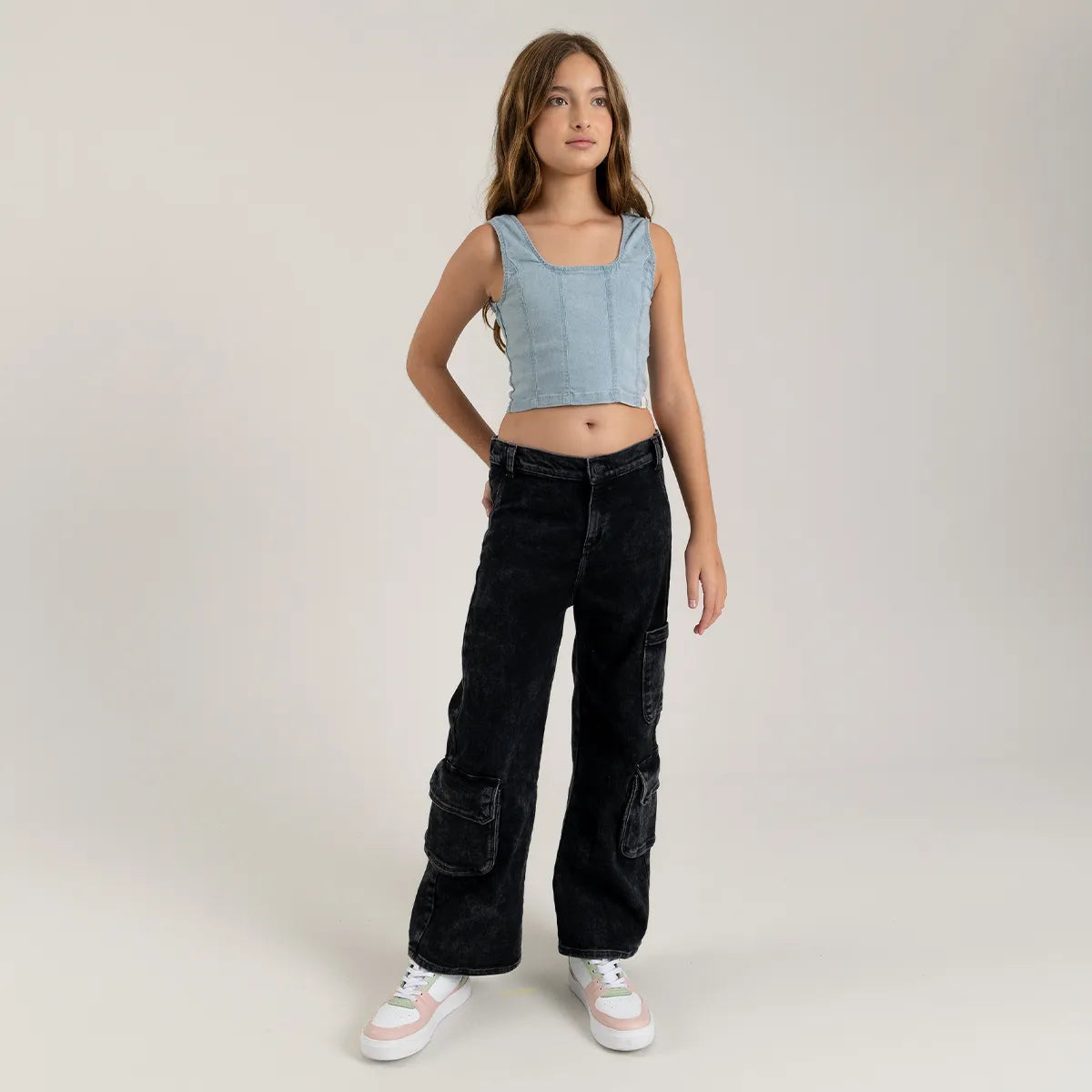 Jean wide leg para niña