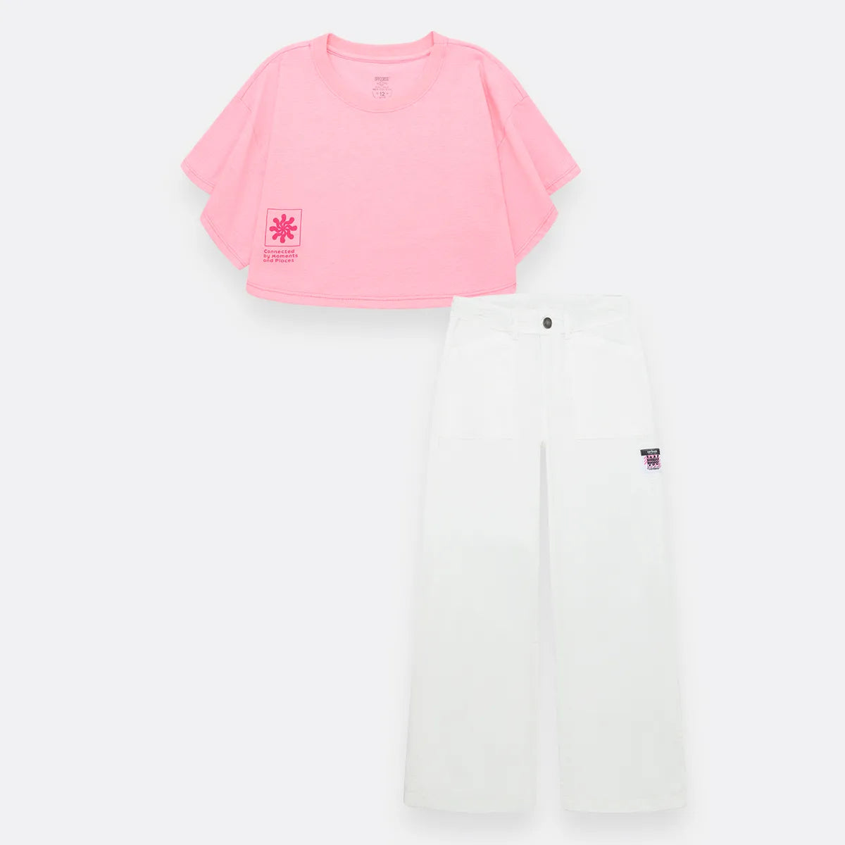Conjunto De Manga Corta Y Pantalon Largo Para Niña