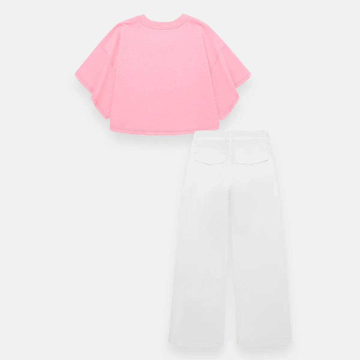 Conjunto De Manga Corta Y Pantalon Largo Para Niña