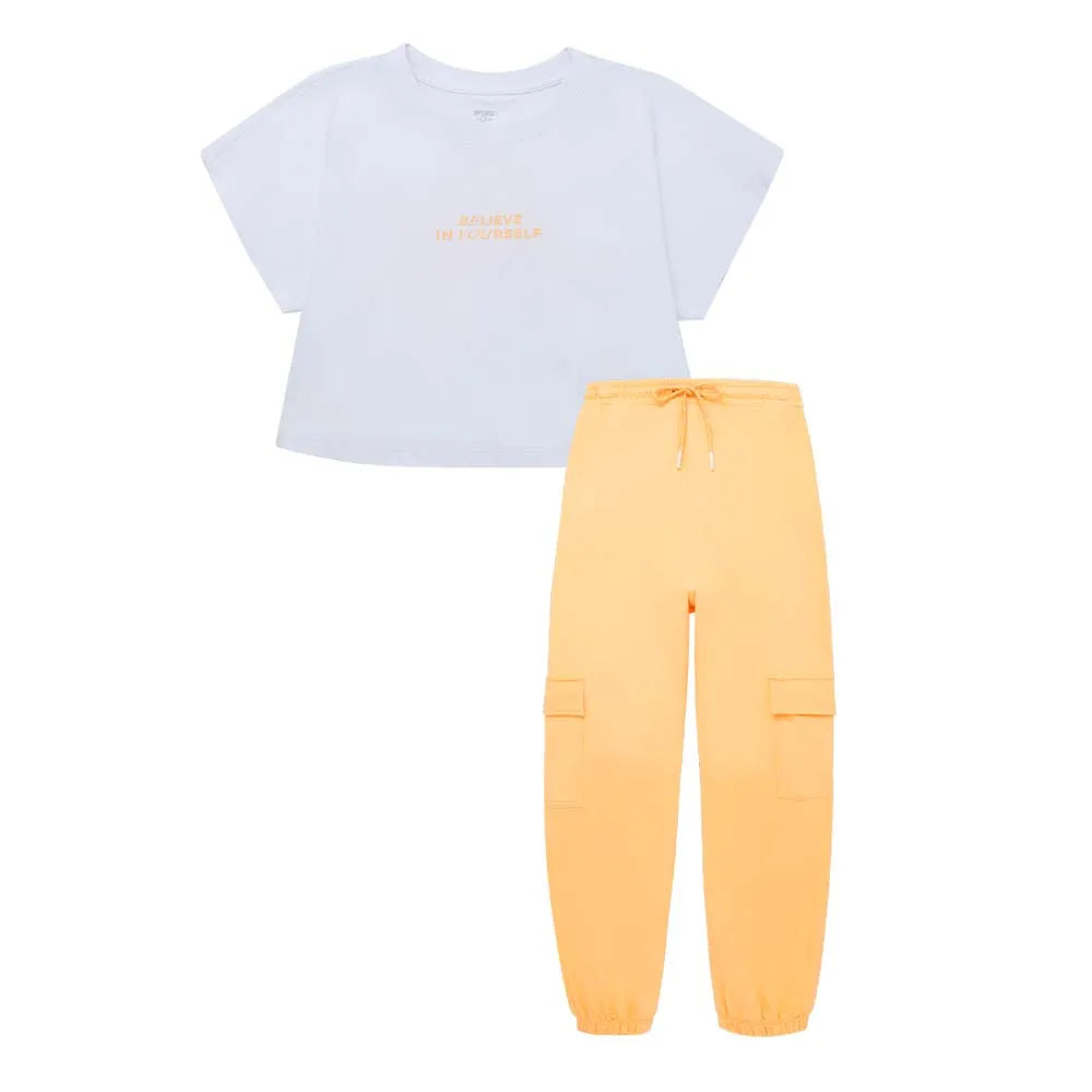 Conjunto de camisa manga corta + sudadera para niña