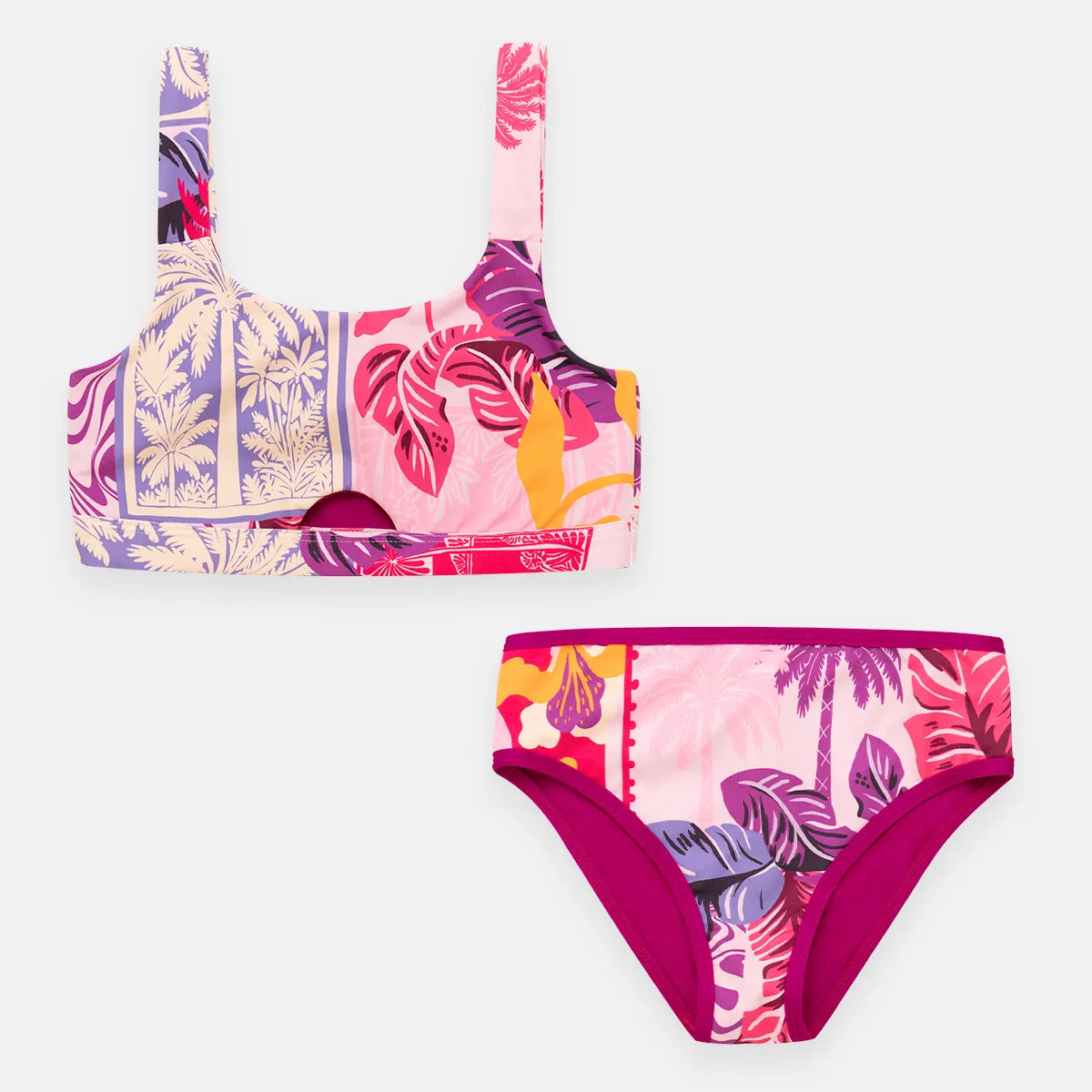 Traje de baño 2 piezas reversible para niña