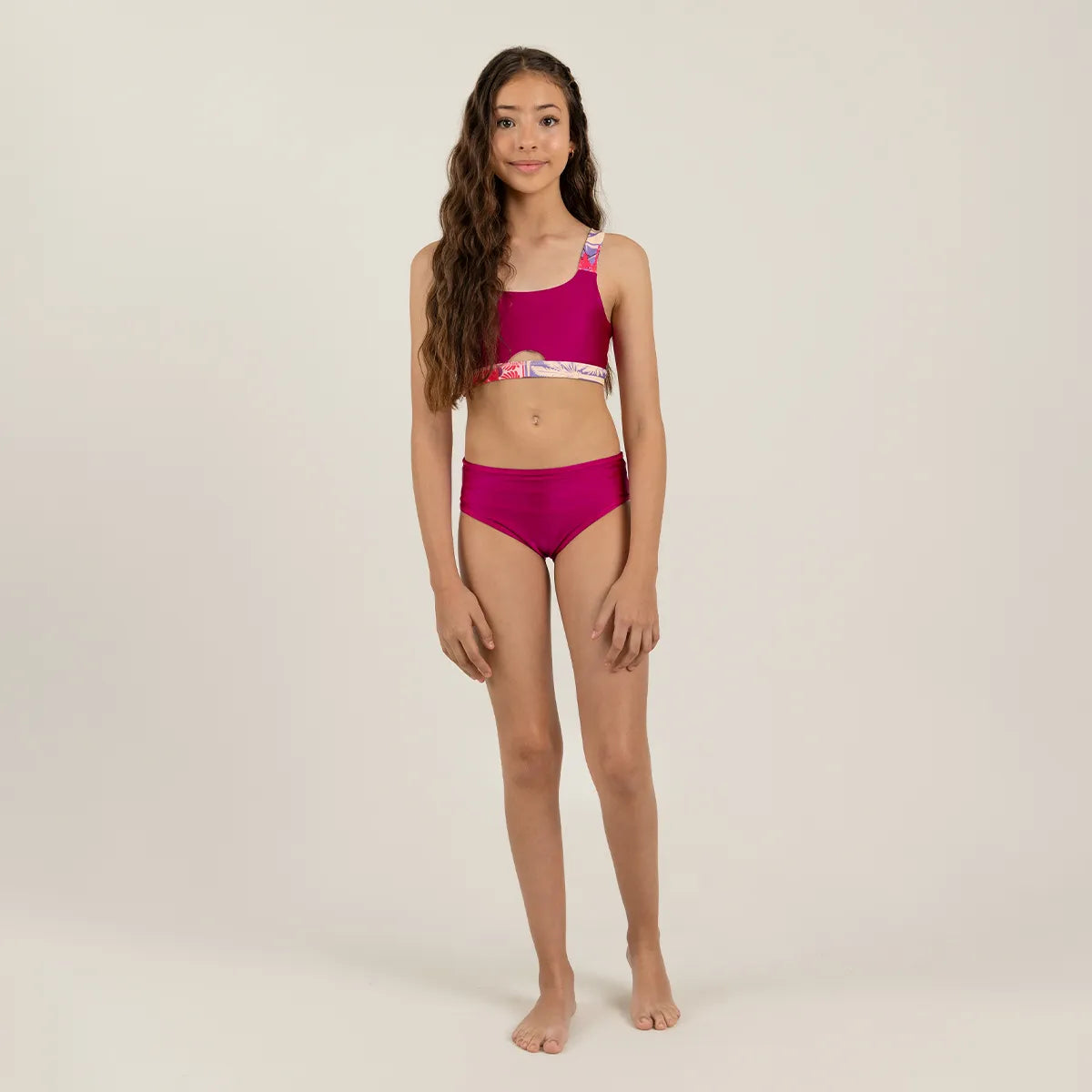 Traje de baño 2 piezas reversible para niña