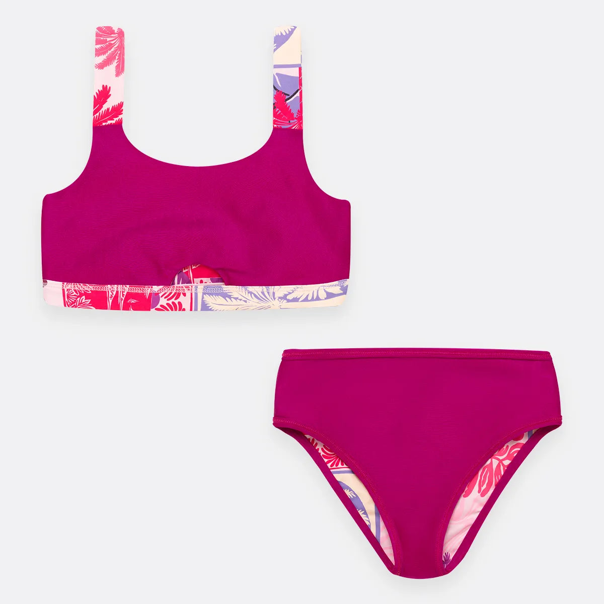 Traje de baño 2 piezas reversible para niña