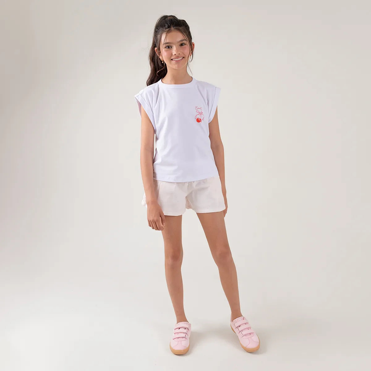 Camisa con estampado en frente y espalda para niña