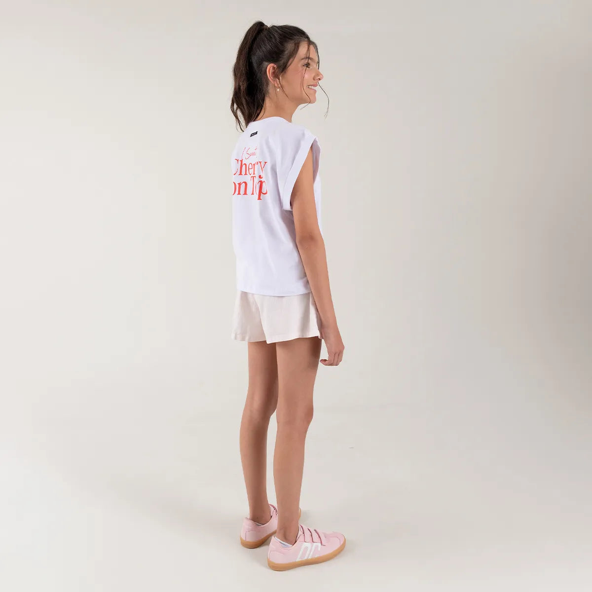 Camisa con estampado en frente y espalda para niña