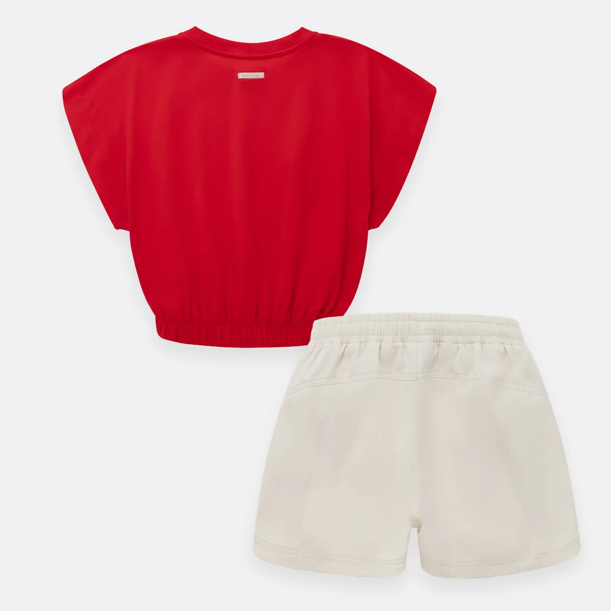 Conjunto de camisa crop + pantalón corto para niña