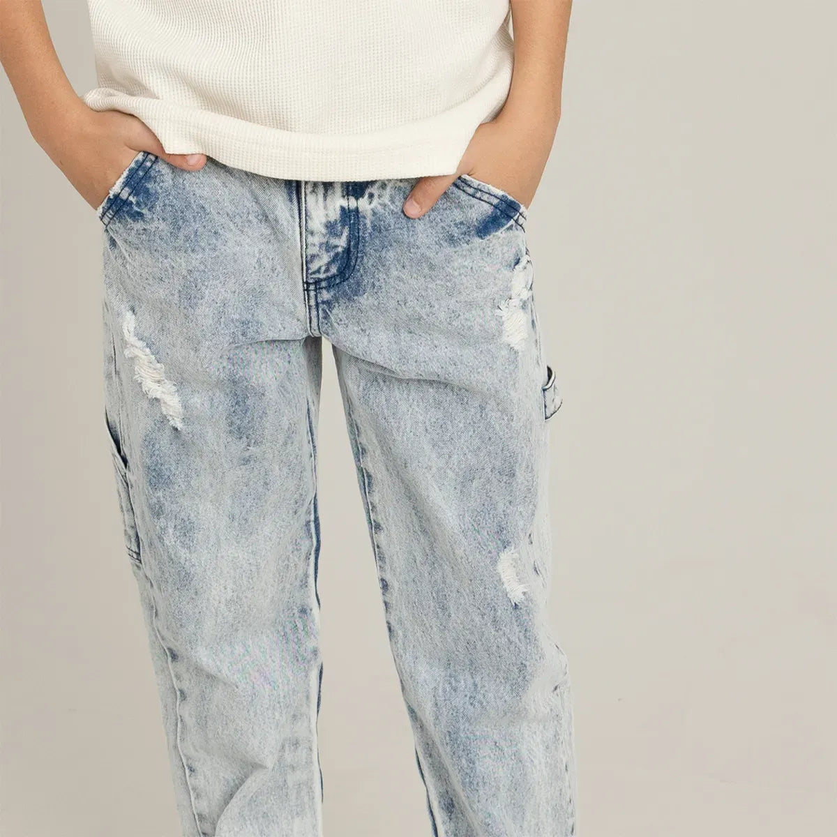 Denim silueta recta para niño