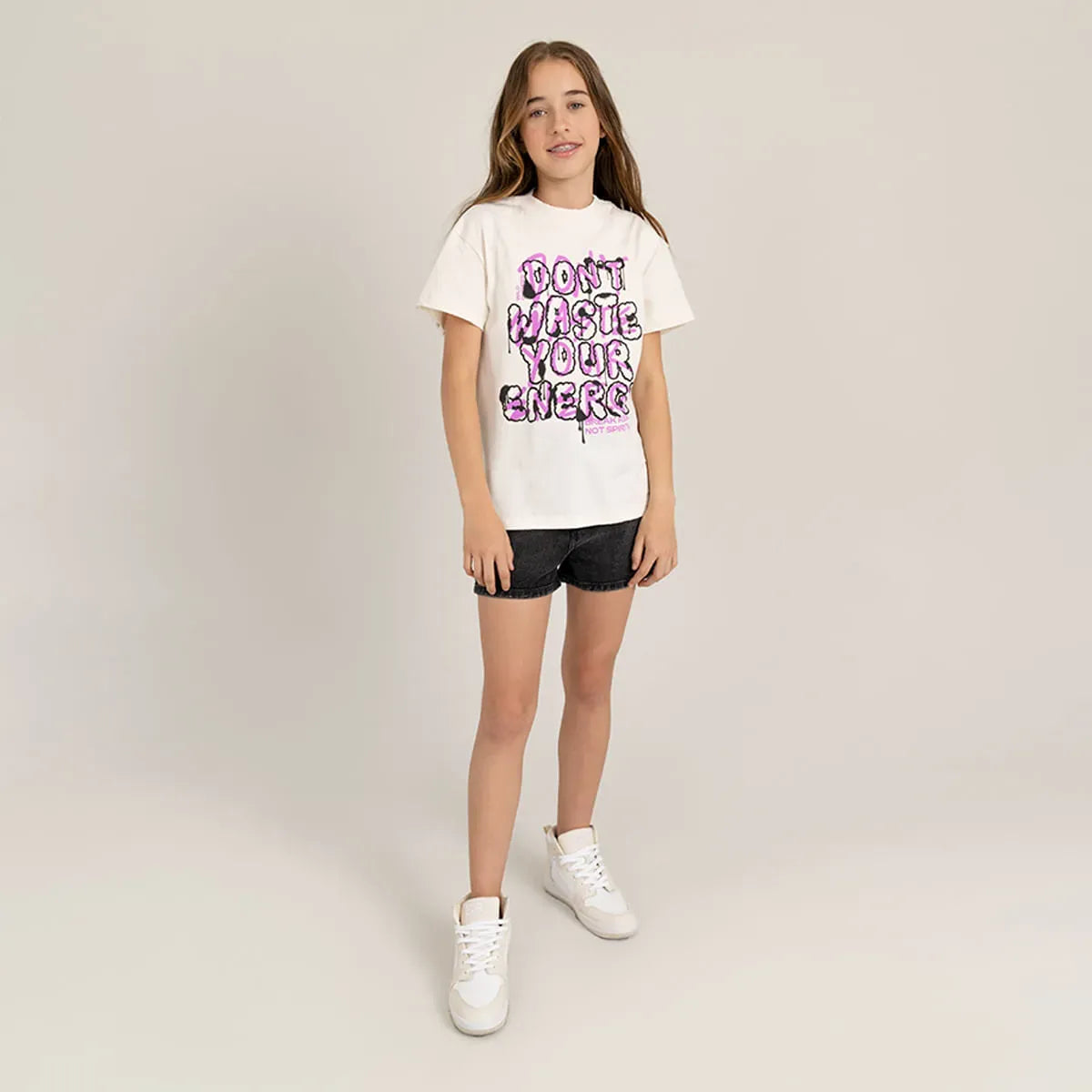 Camiseta manga corta con estampado para niña