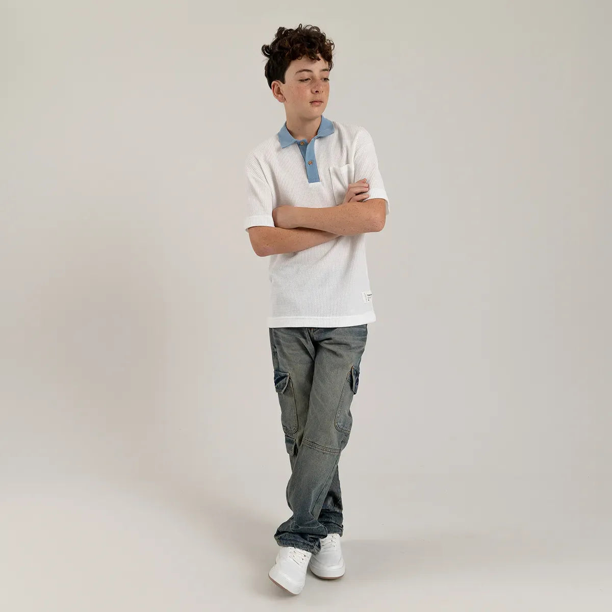 Jean wide leg cargo para niño