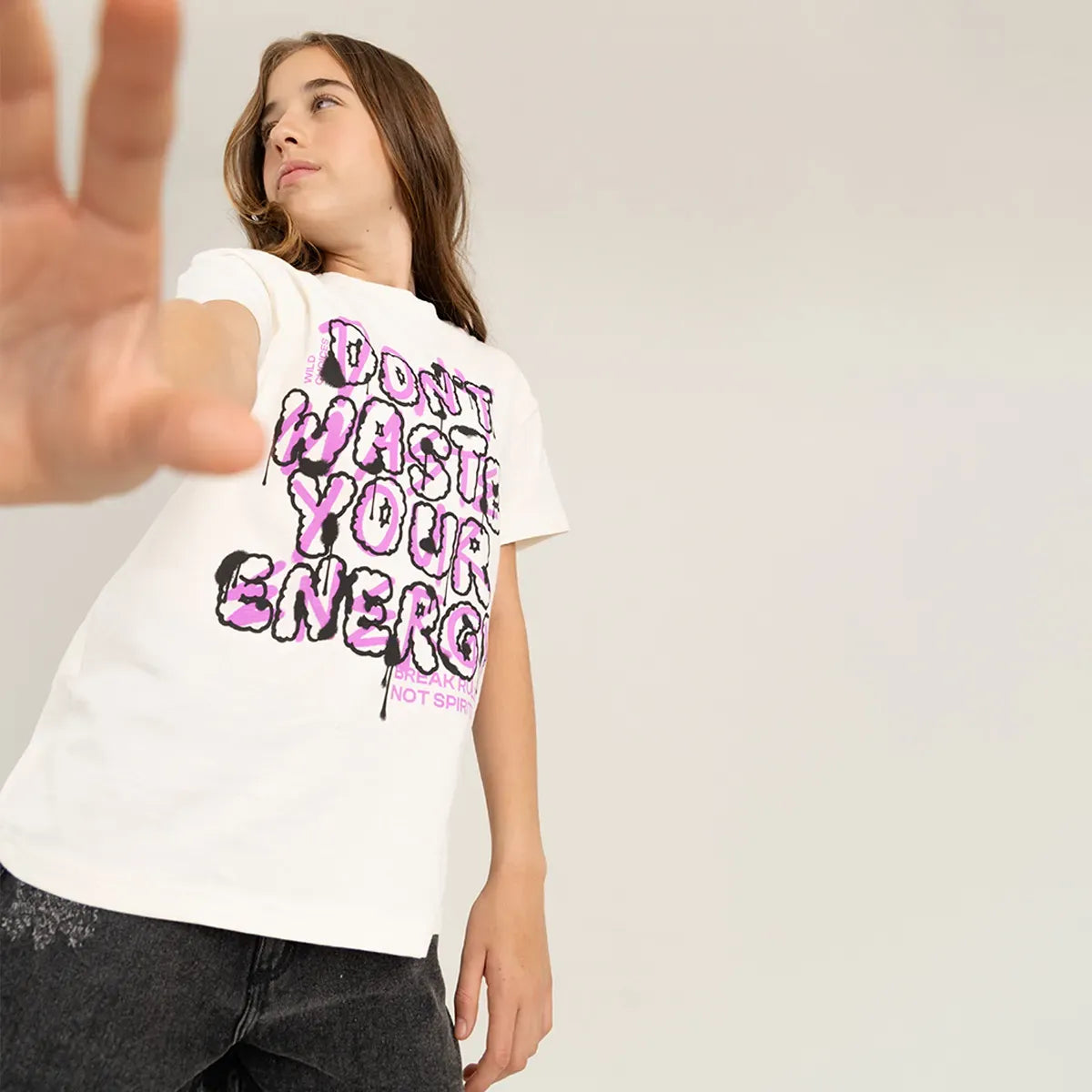 Short en denim con bolsillos para niña