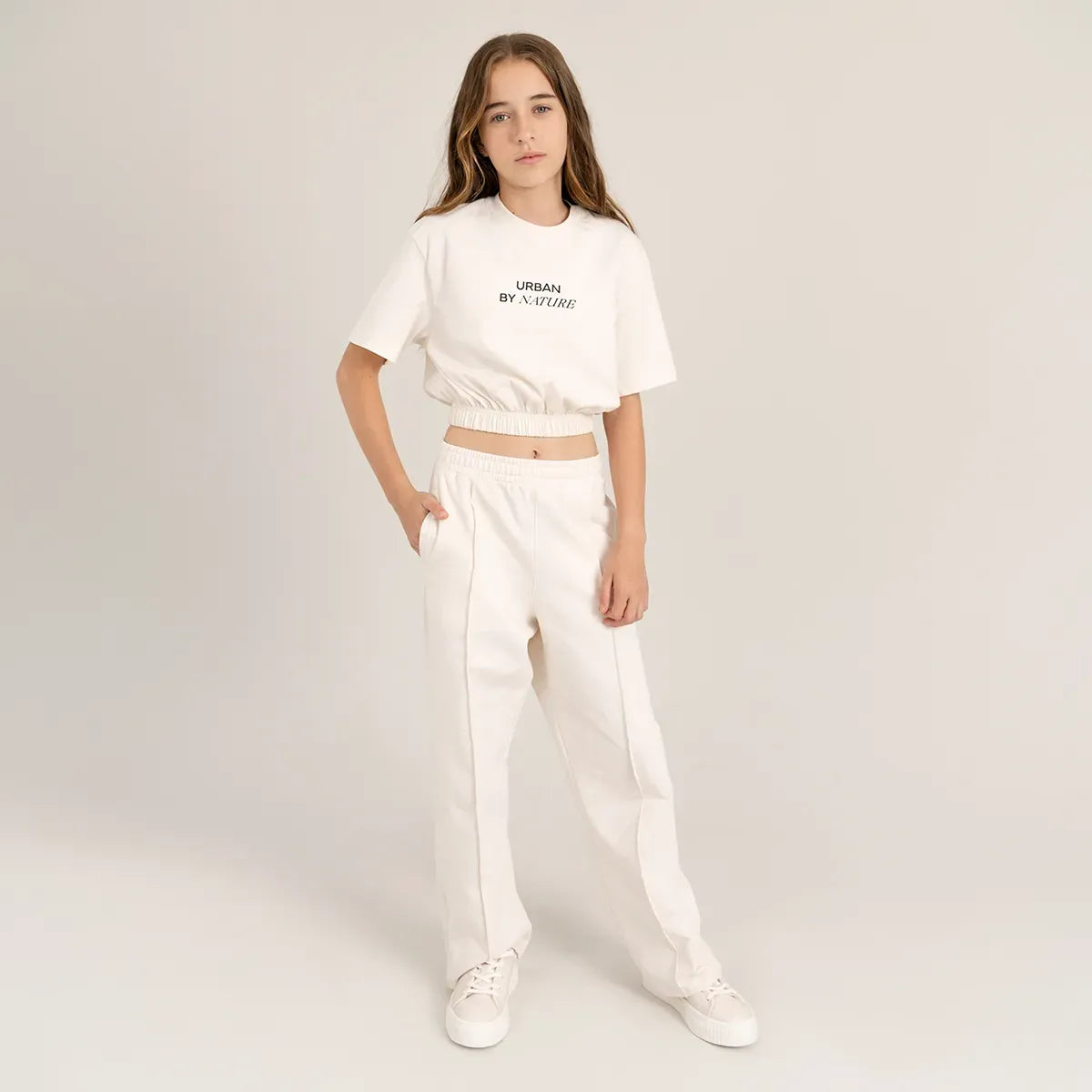 Conjunto de camiseta manga corta + sudadera para niña