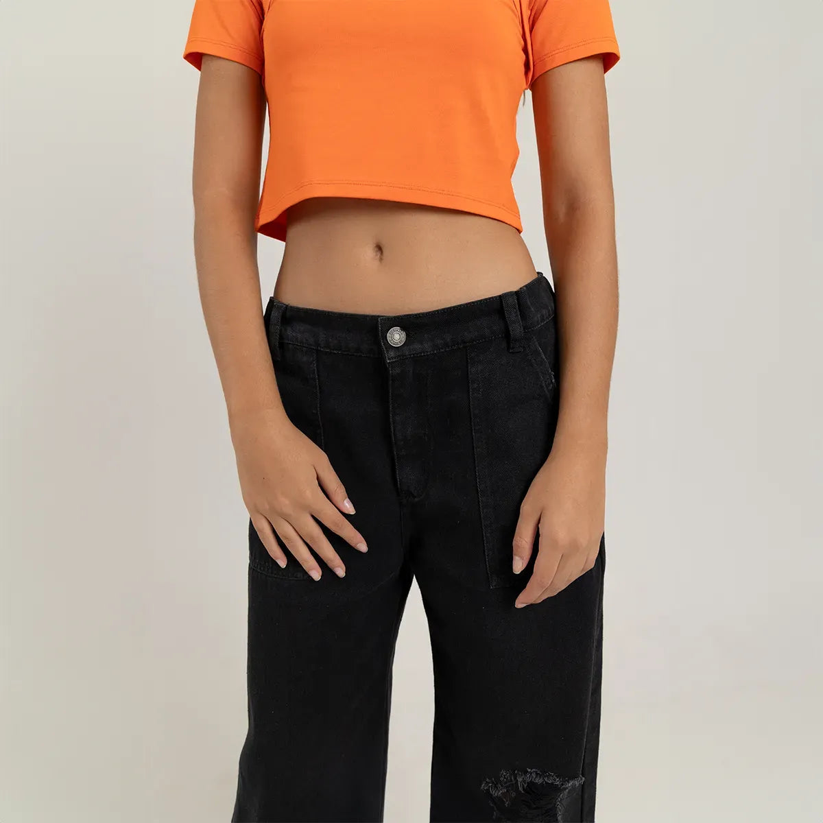 Jean wide leg para niña con abertura en botas
