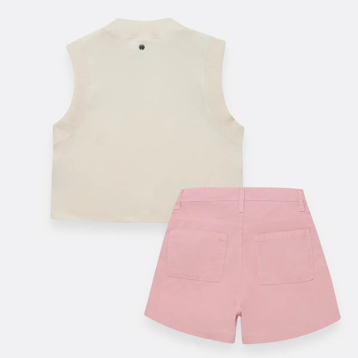 Conjunto de camisa manga sisa + short para niña