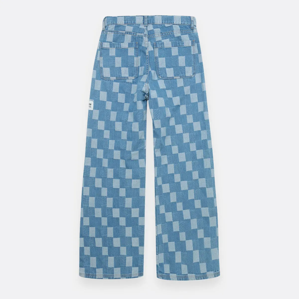 Jean wide leg para niña con bolsillos de parche