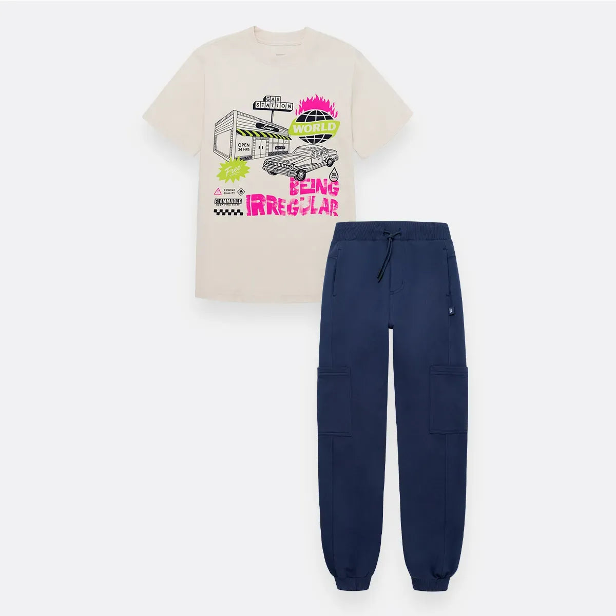 Conjunto de camiseta manga corta + sudadera para niño