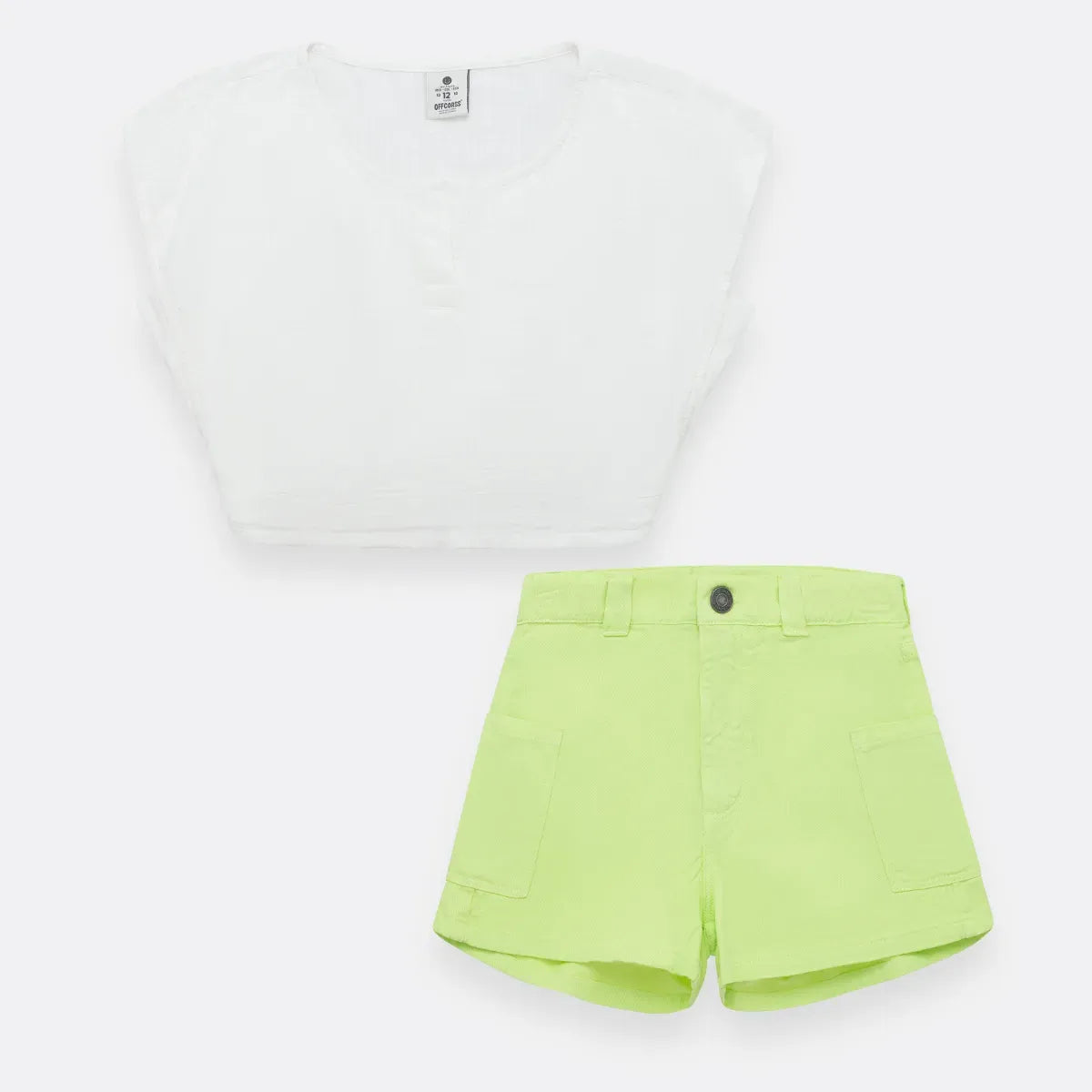 Conjunto para niña de camisa manga sisa + short