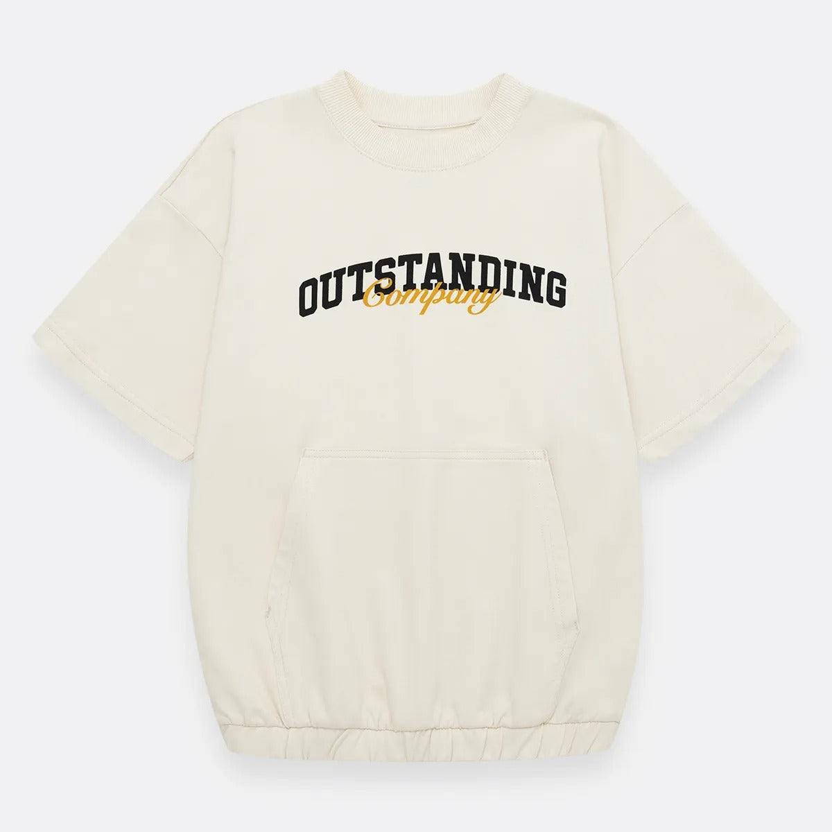 Camiseta oversize para niño manga corta con bolsillo en el frente