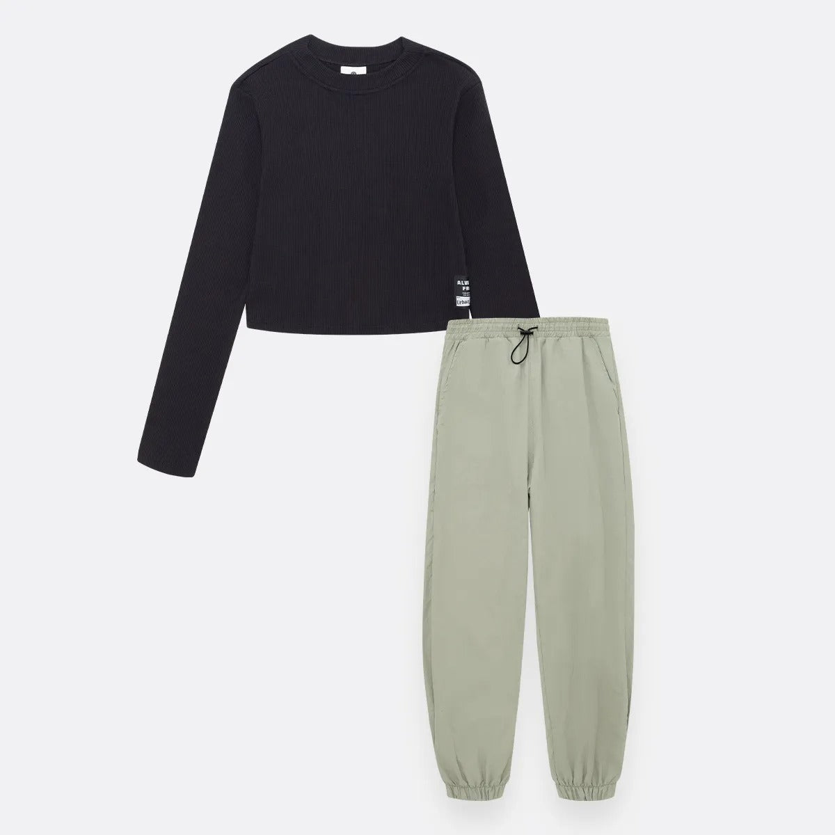 Conjunto de camisa manga larga + pantalón para niña