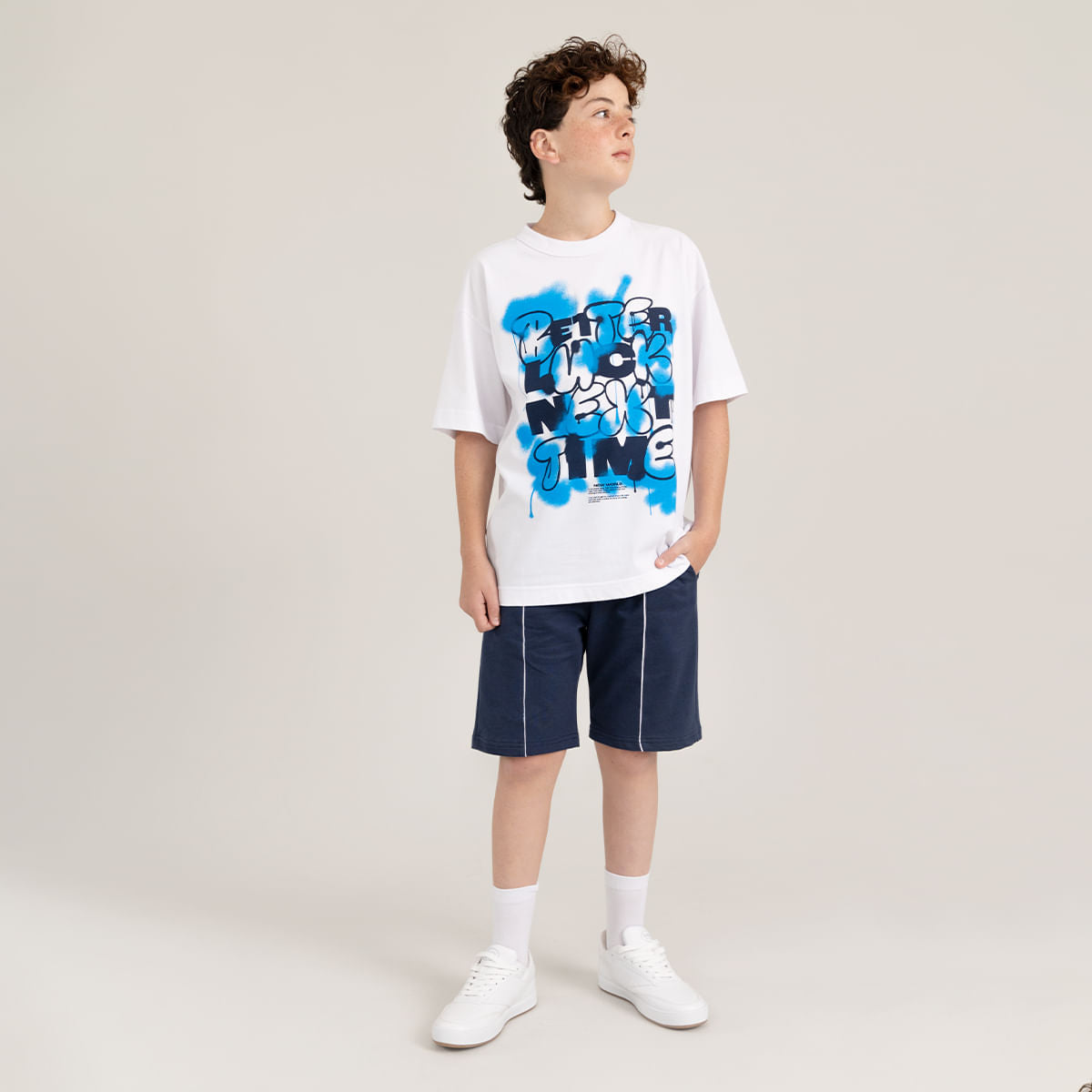 Conjunto de camiseta oversize + bermuda para niño