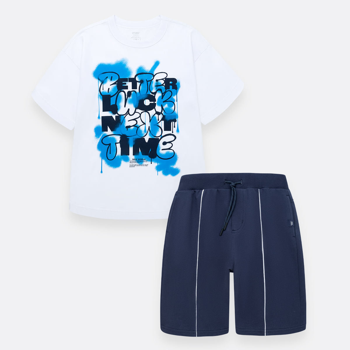 Conjunto de camiseta oversize + bermuda para niño