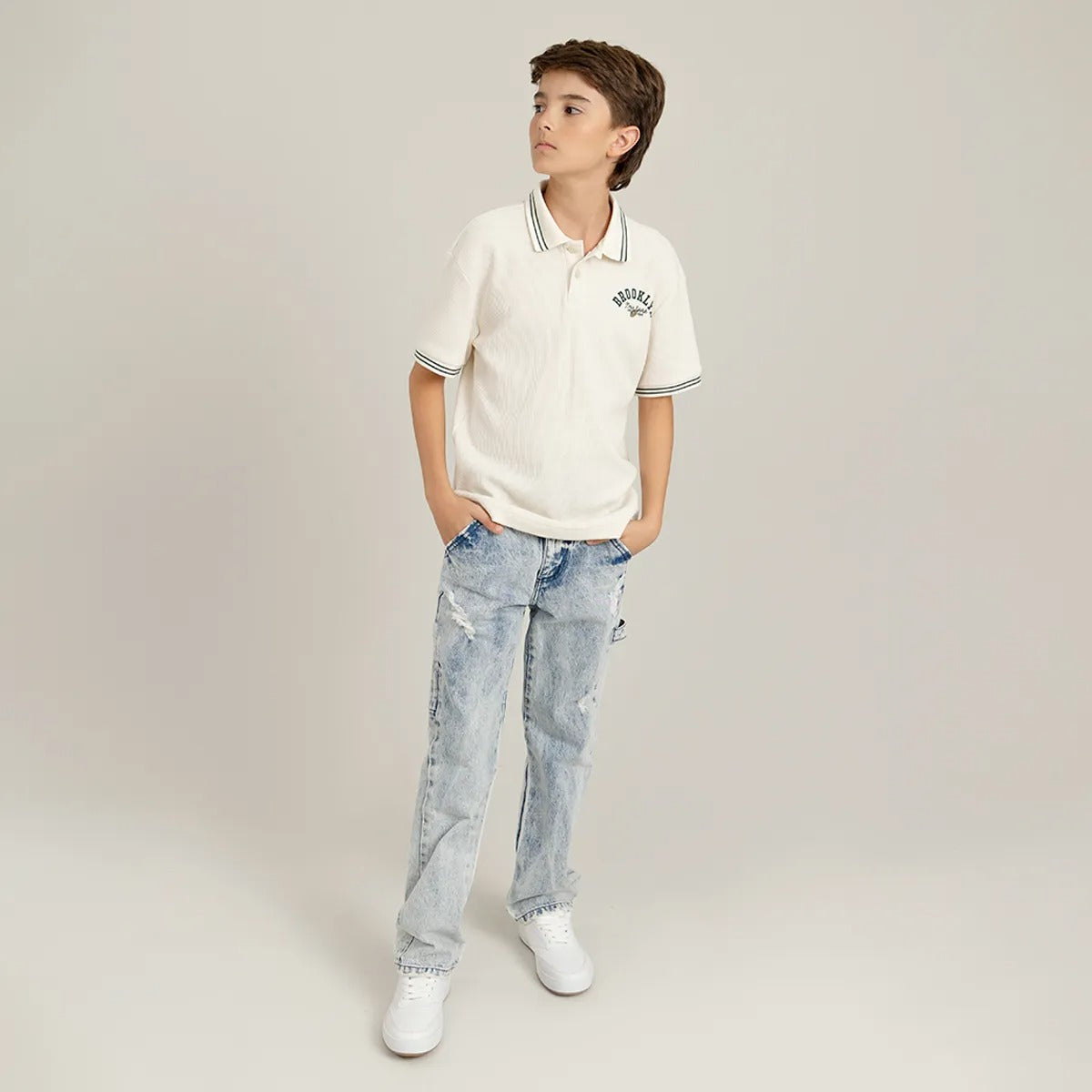 Denim silueta recta para niño